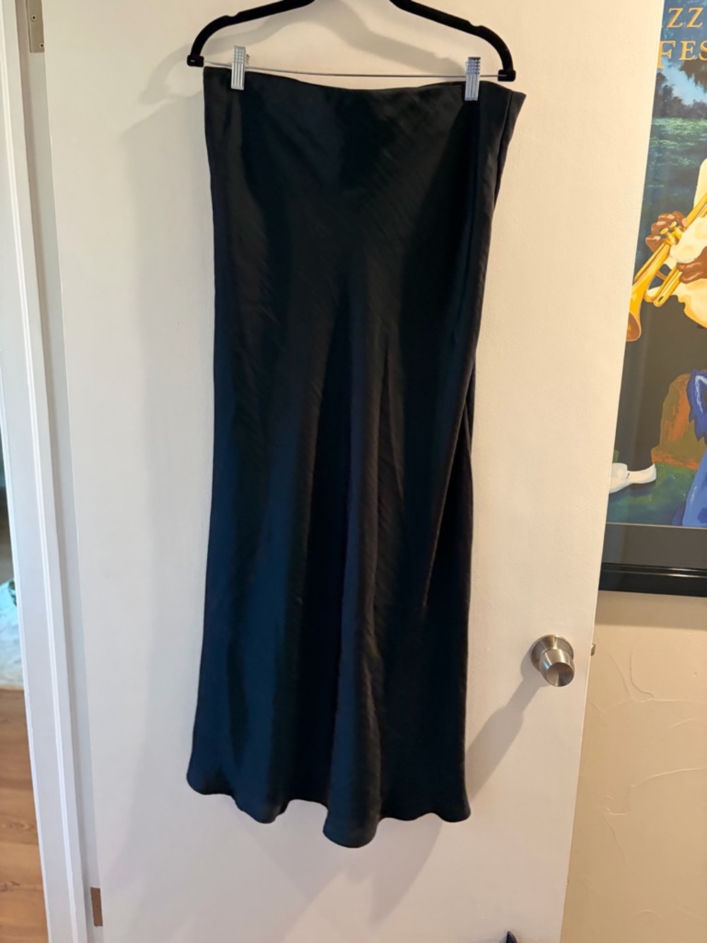 a new day Black Satin-Look Skirt with Subtle Sheen